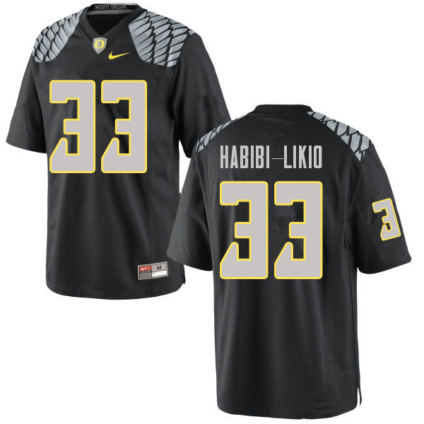 Men #33 Cyrus Habibi-Likio Oregn Ducks College Football Jerseys Sale-Black - Click Image to Close